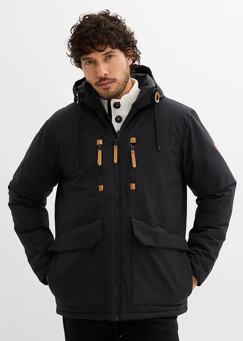 Parka d’hiver à capuche et détails enduits, bonprix