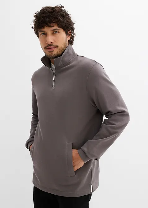 Sweat 100% coton avec poches pratique et base droite, bonprix