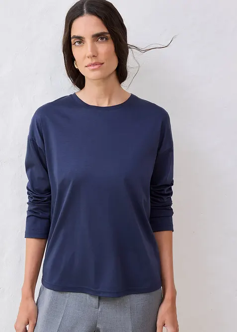Langarmshirt mit Seidenanteil, bonprix