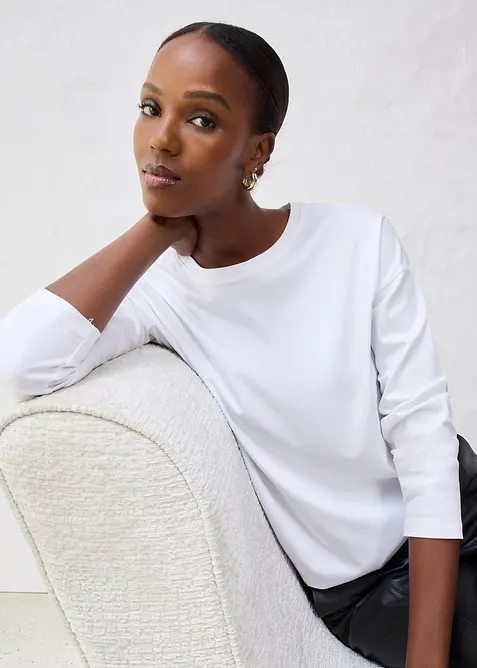 T-shirt manches longues contenant de la soie, bonprix