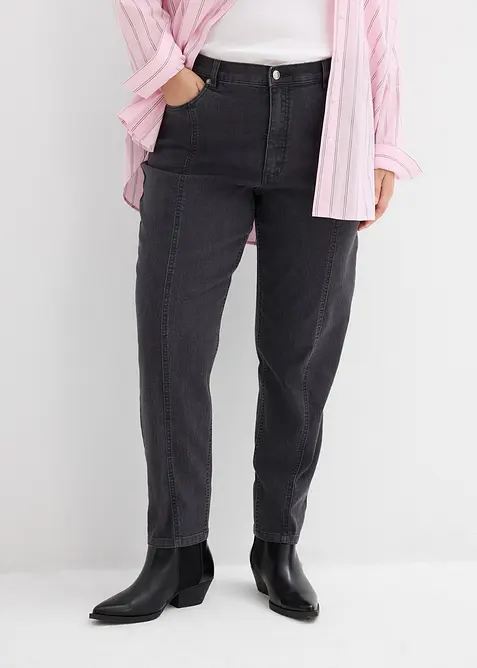 Jean mom taille haute, extensible, bonprix