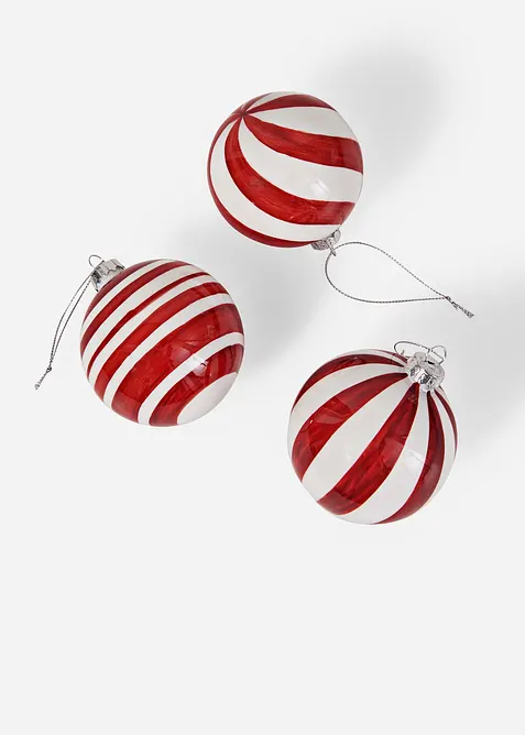 Lot de 3 boules de Noël, bonprix