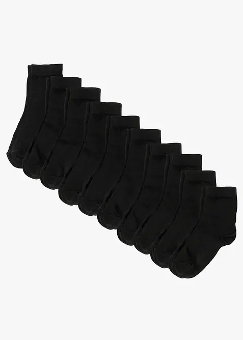 Lot de 10 paires de chaussettes courtes coton, bonprix