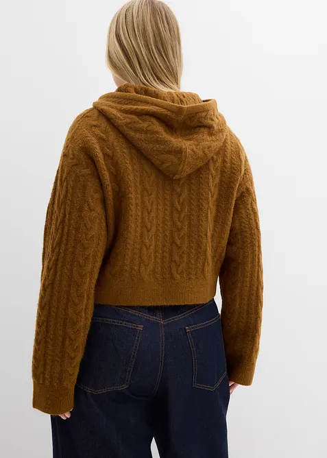 Grobstrick-Pullover mit Kapuze, bonprix