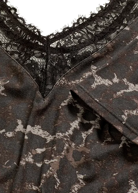 Halbarm-Body aus Modal mit Spitze, bonprix