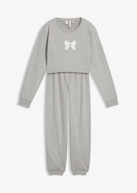 Hausanzug mit weicher Baumwolle und einem Sweatshirt in kurzer Passform, bonprix