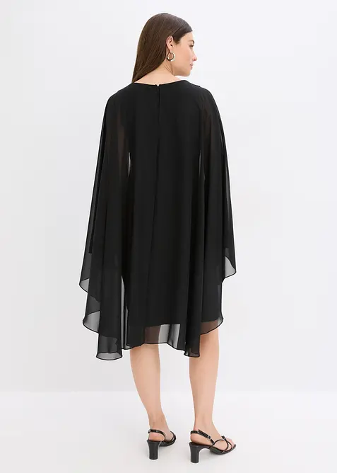 Robe courte avec cape en mousseline, bonprix