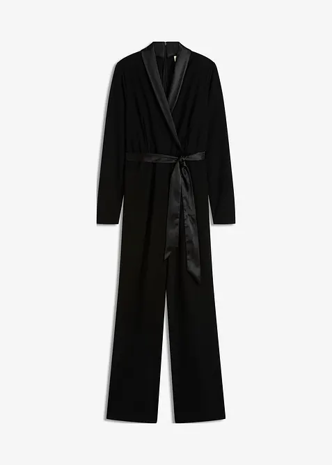 Combinaison en crêpe texturé avec empiècement en satin, bonprix