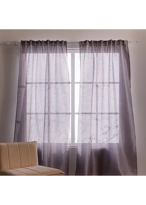 Rideau légèrement brillant, aussi en extra long (1 pce), bonprix