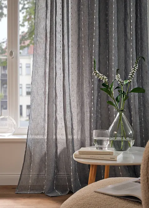 Vorhang mit Webstreifen (1er Pack), bonprix