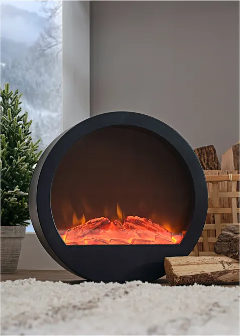 D&eacute;coration LED avec effet feu de chemin&eacute;e, bonprix