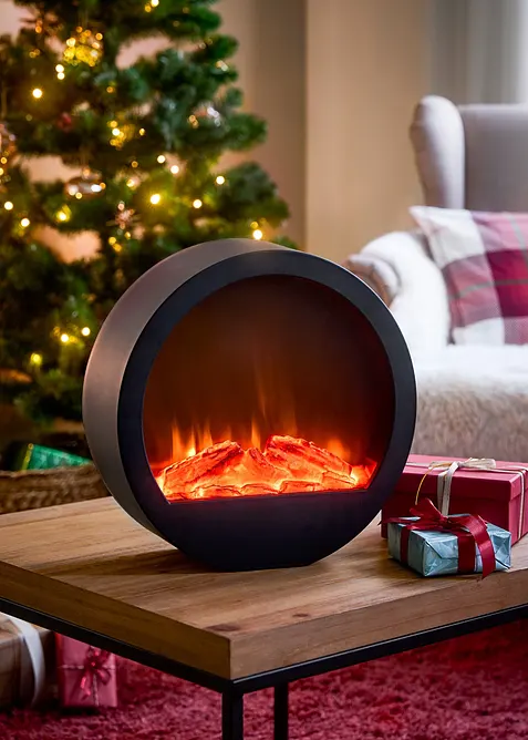 D&eacute;coration LED avec effet feu de chemin&eacute;e, bonprix