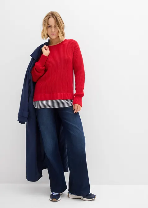 Pullover mit Bluseneinsatz, bonprix