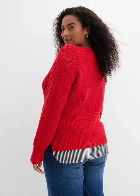 Pullover mit Bluseneinsatz, bonprix