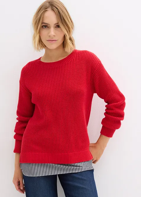 Pullover mit Bluseneinsatz, bonprix