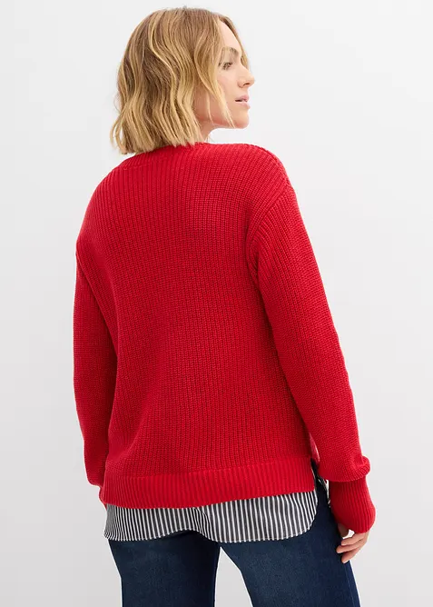 Pullover mit Bluseneinsatz, bonprix