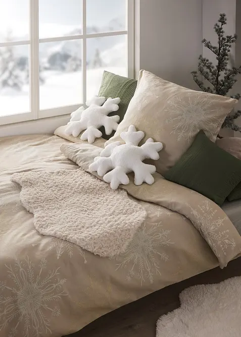 Parure de lit avec flocons de neige, bonprix