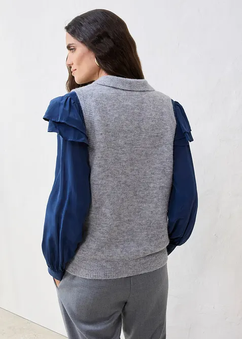 Pull sans manches en laine et alpaga, bonprix