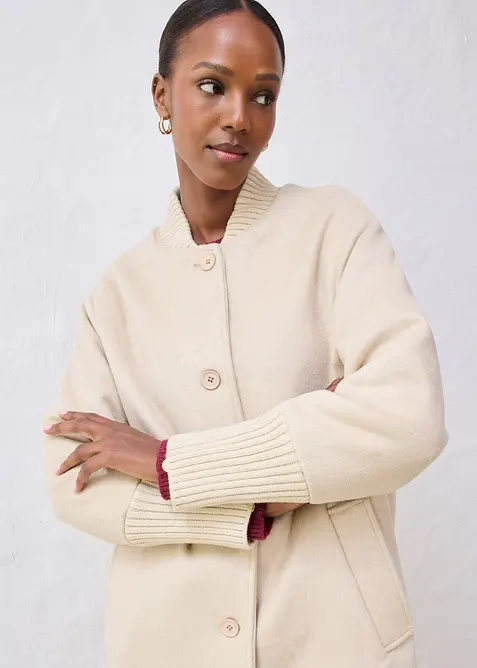 Manteau à empiècement en maille, bonprix