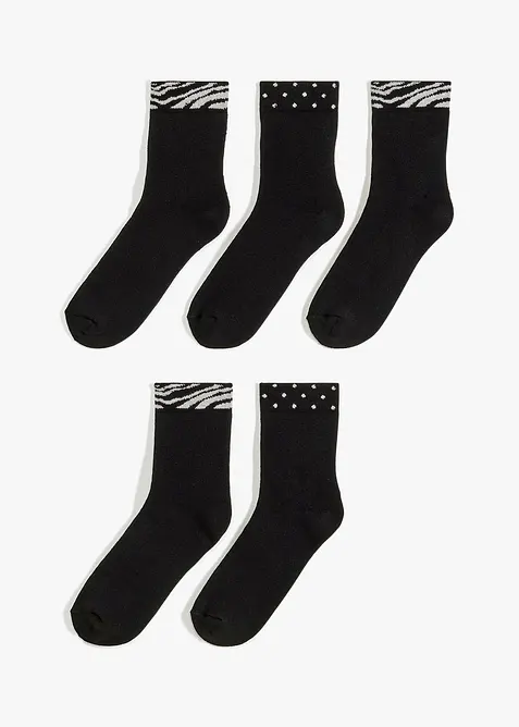 Thermo Halbsocken mit Bio-Baumwolle (5er Pack), bonprix