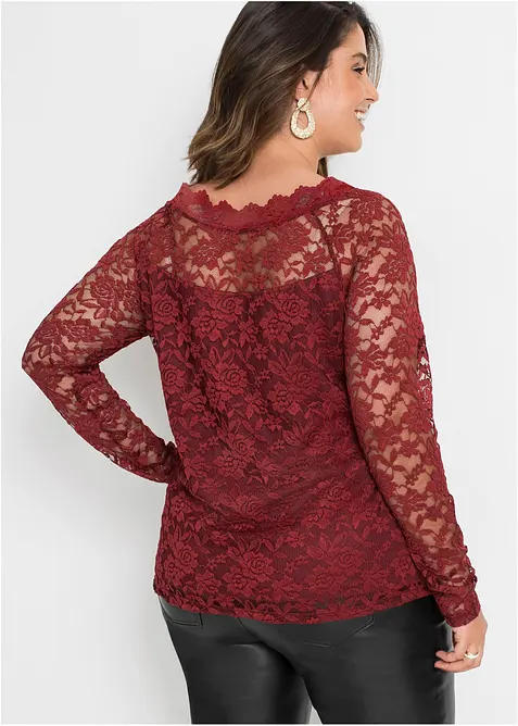 T-shirt manches longues en dentelle, bonprix