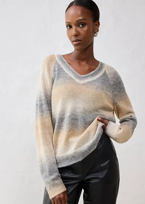 Pull en laine mélangée avec fil lurex, bonprix