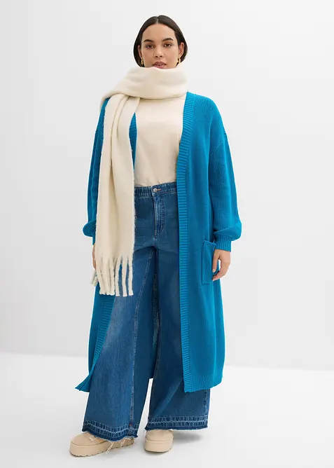 Longstrickjacke mit überschnittener Schulter, bonprix