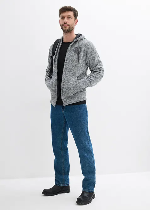 Gilet zippé à capuche avec doublure peluche, bonprix