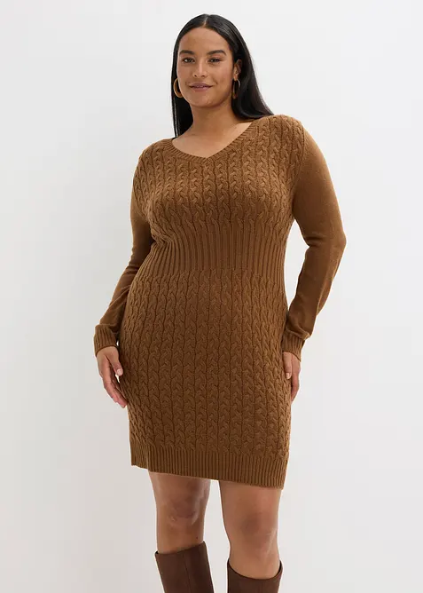 Strickkleid mit Zopfmuster, bonprix