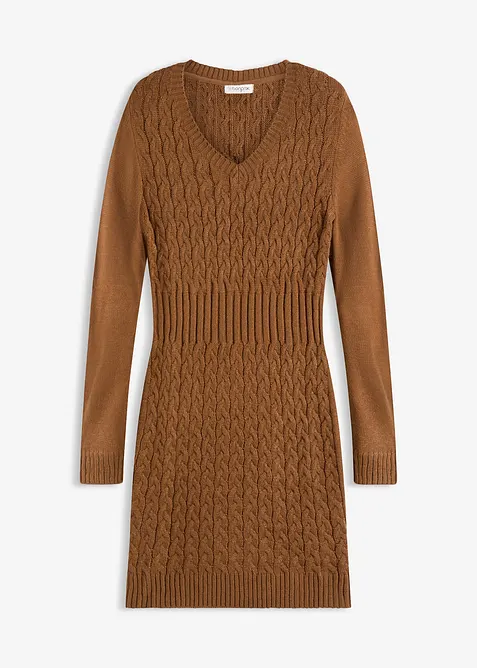 Strickkleid mit Zopfmuster, bonprix