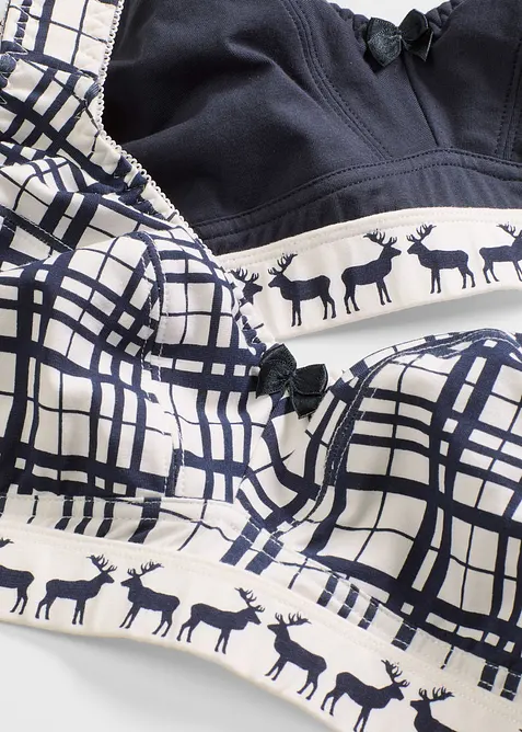 Lot de 2 soutiens-gorge coton sans armatures, bonprix