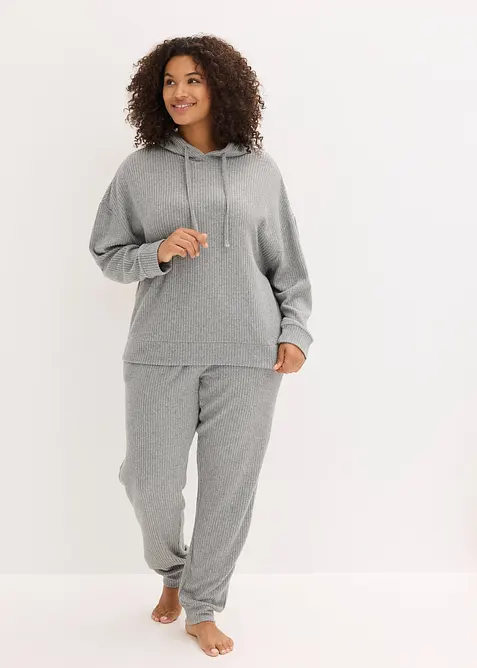 Weit geschnittener Loungewear Hausanzug aus weicher Rippe, bonprix