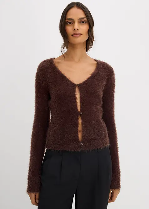 Feinstrickjacke aus Federgarn, bonprix