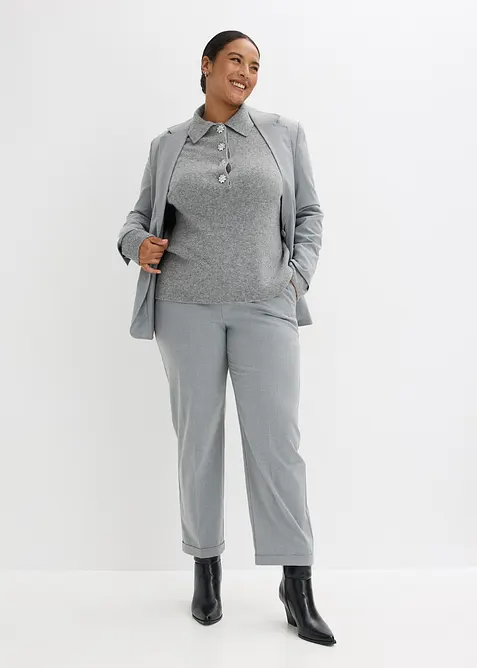 Polo-Pullover mit Wollanteil, bonprix