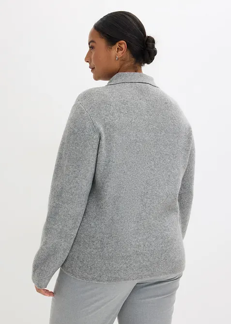 Polo-Pullover mit Wollanteil, bonprix