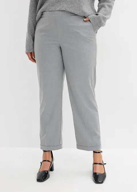 Pantalon à revers et taille élastiquée, bonprix