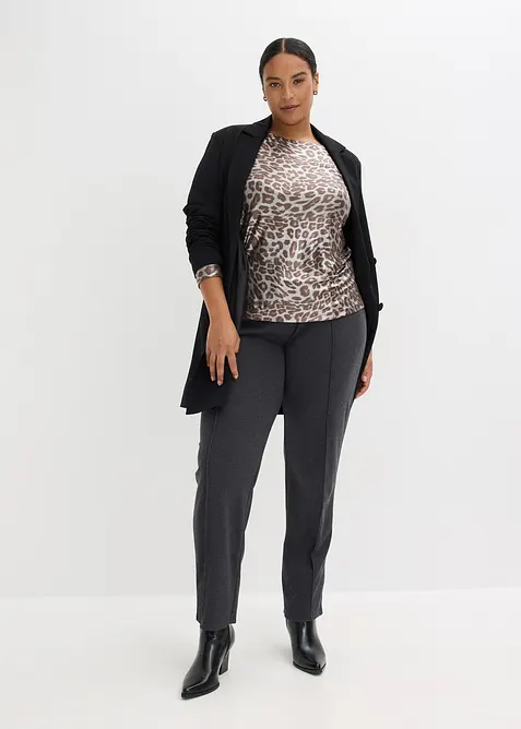 T-shirt à imprimé léopard brillant, bonprix