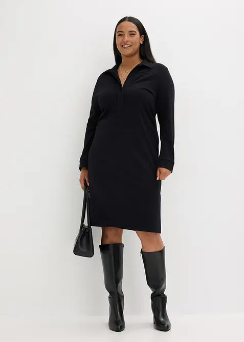 Hemdblusenkleid aus Punto di Roma, bonprix