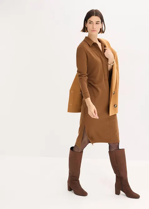 Robe-chemise en Punto di Roma, bonprix