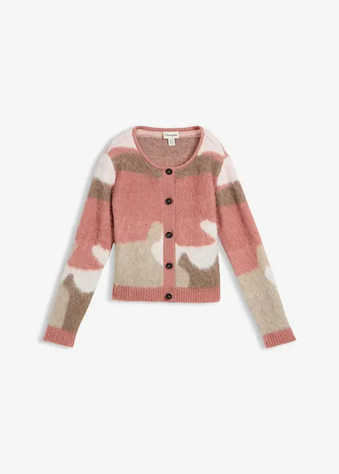 Gemusterte Strickjacke mit Knopfleiste, bonprix