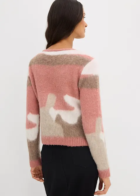 Gemusterte Strickjacke mit Knopfleiste, bonprix