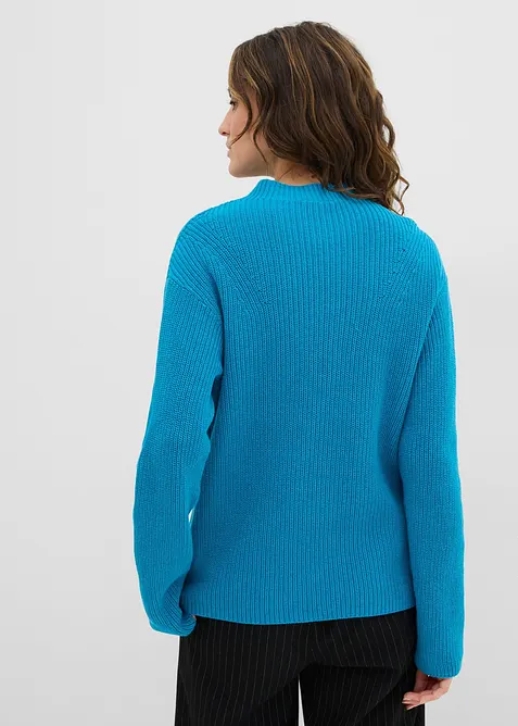 Pull en maille côtelée 100% coton, bonprix