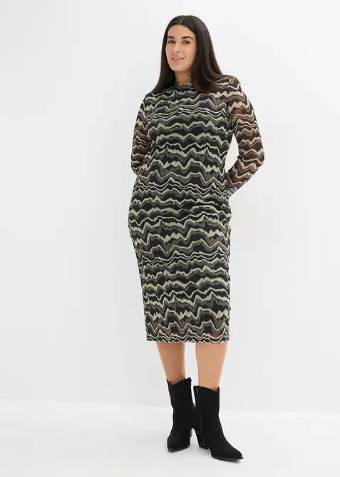 Midikleid aus softem Mesh, bonprix