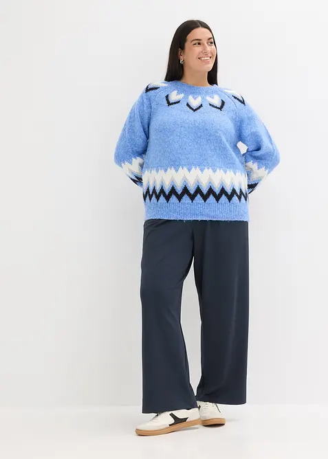 Norweger-Pullover mit Glitzerstreifen, bonprix