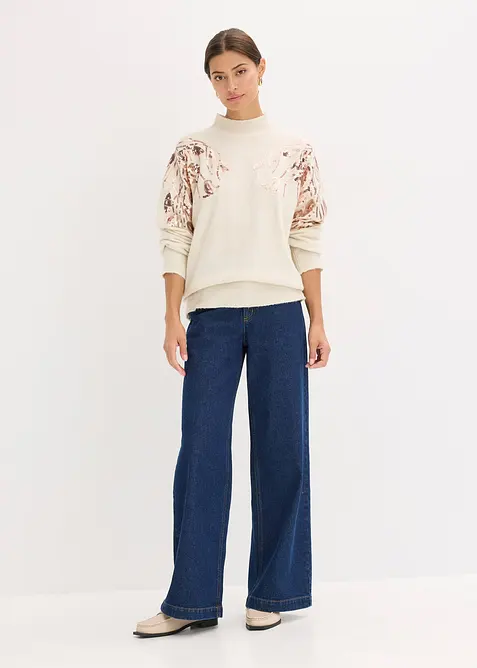 Oversize-Pullover mit Pailletten, bonprix