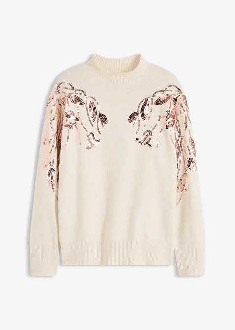 Oversize-Pullover mit Pailletten, bonprix