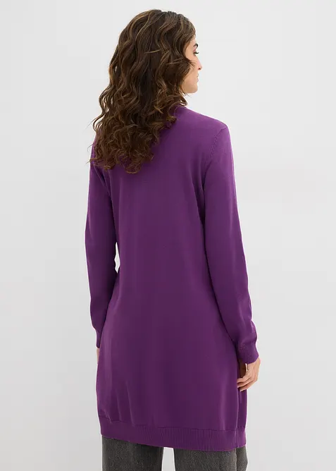 Gilet long en maille, bord roulotté, bonprix