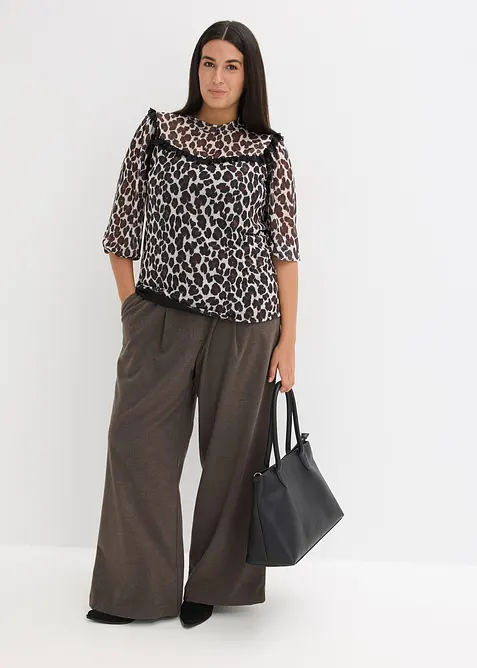 Shirt aus softem Mesh mit Spitze, bonprix