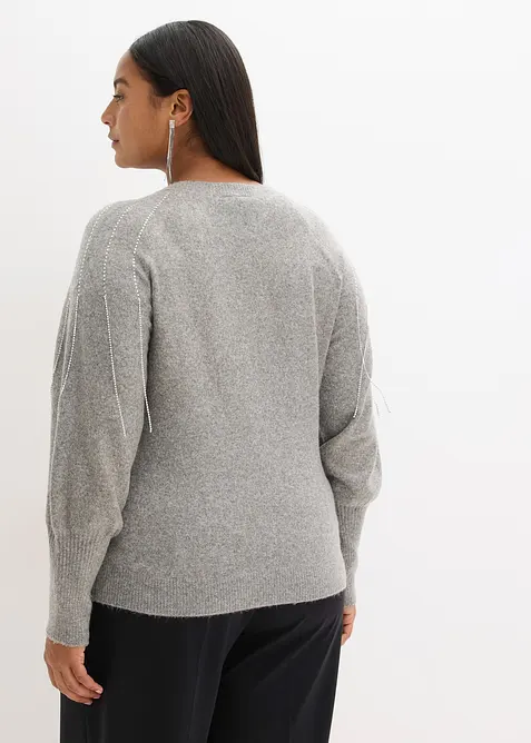 Pull avec application de strass, bonprix