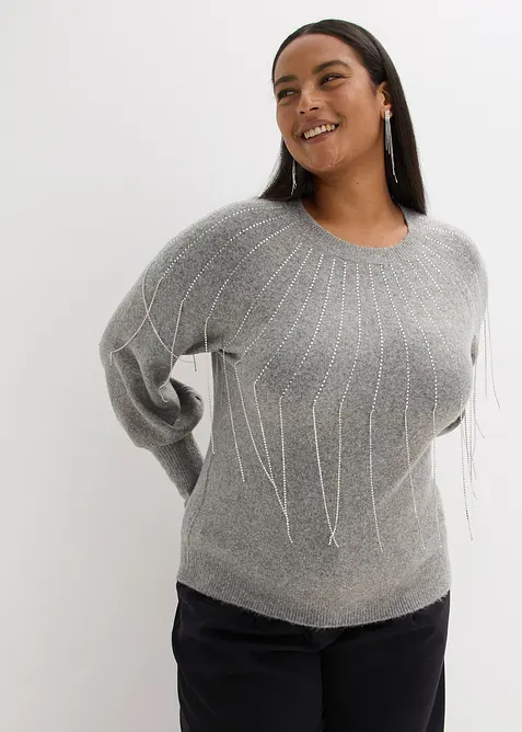 Pull avec application de strass, bonprix